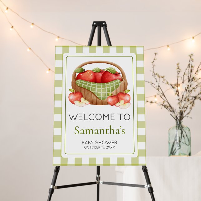 The Apple of Our Eye Baby Shower Welcome Sign (In Situ (Stand))