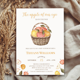 The Apple of Our Eye basket fall Baby Shower Invitation