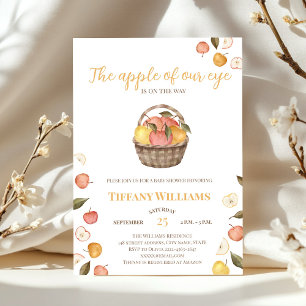 The Apple of Our Eye basket fall Baby Shower Invitation