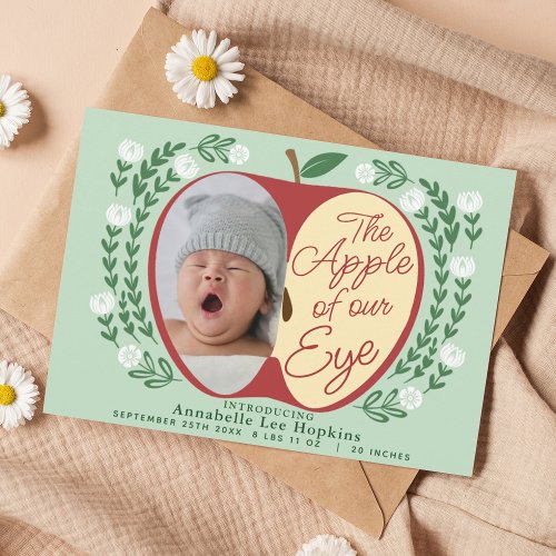 The Apple of Our Eye Birth Photo Announcement