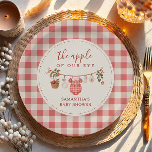 The Apple of Our Eye Clothesline Baby Shower Paper Plates