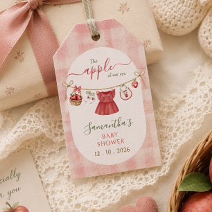 The Apple Of Our Eye clothesline dusty rose Gift Tags