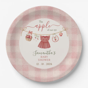 The Apple Of Our Eye clothesline dusty rose Paper Plates