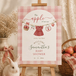 The Apple Of Our Eye dusty rose Welcome sign 