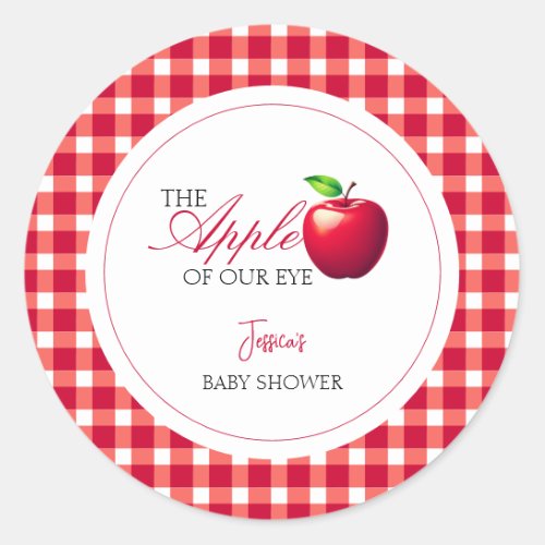 The Apple of Our Eye Fall Baby Shower  Classic Round Sticker