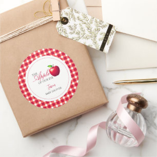 The Apple of Our Eye Fall Baby Shower Classic Round Sticker