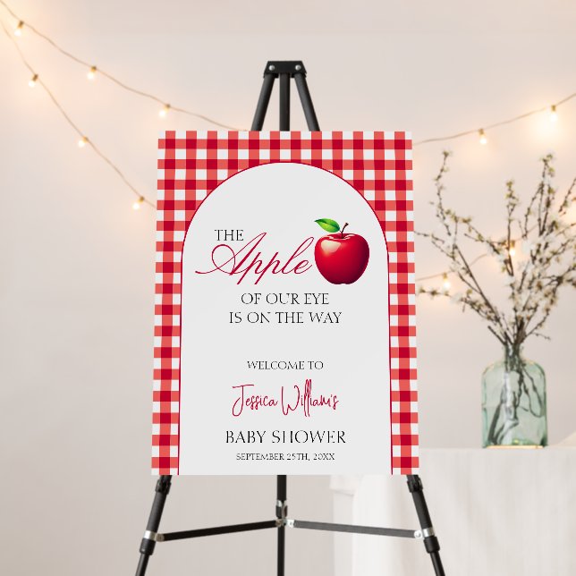 The Apple of Our Eye Fall Baby Shower  Foam Board (In Situ (Stand))