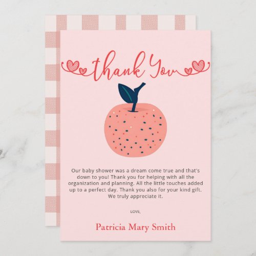 The Apple of our Eye Fall Baby Shower  Thank You Card