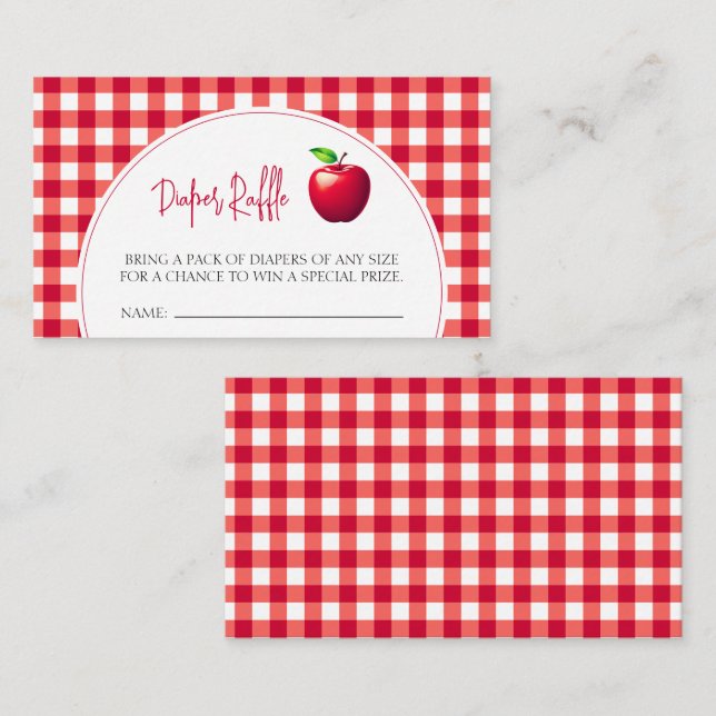 The Apple of Our Eye Fall Diaper Raffle  Enclosure Card (Front/Back)