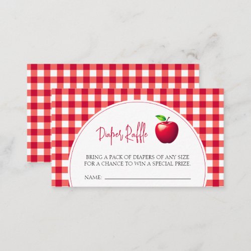 The Apple of Our Eye Fall Diaper Raffle  Enclosure Card