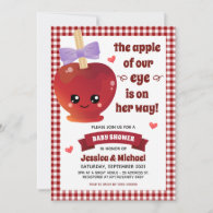 The Apple of Our Eye Girl Baby Shower Invitation