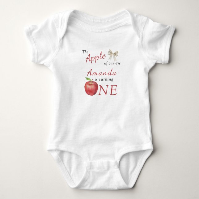 The Apple of our eye Kids Birthday Party  Baby Bodysuit (Front)