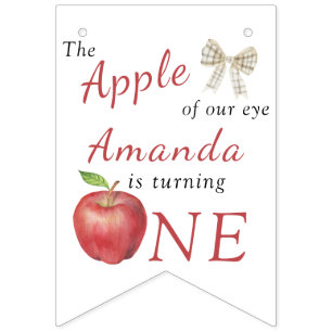 The Apple of our eye Kids Birthday Party Bunting Flags