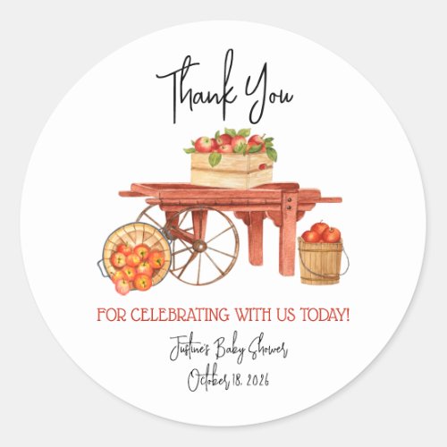 The Apple of our Eye Personalized Baby Shower  Classic Round Sticker