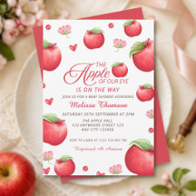 The Apple Of Our Eye Red Pink Floral Baby Shower