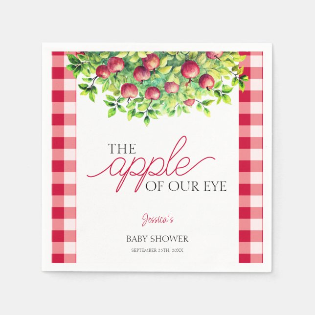The Apple of Our Eye Thanksgiving Baby Shower Napkins (Front)