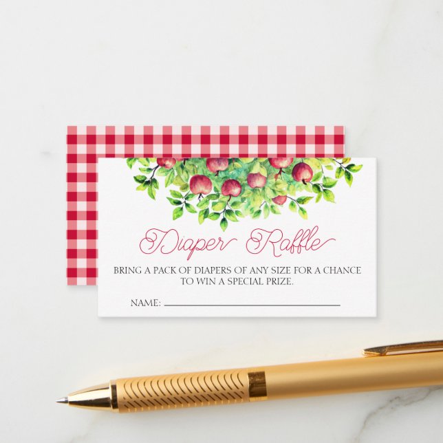 The Apple of Our Eye Thanksgiving Diaper Raffle Enclosure Card (Front/Back In Situ)