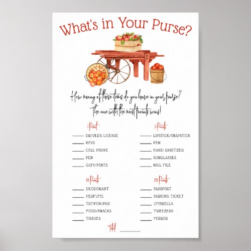 The Apple of our Eye Whats in Your Purse Game Poster