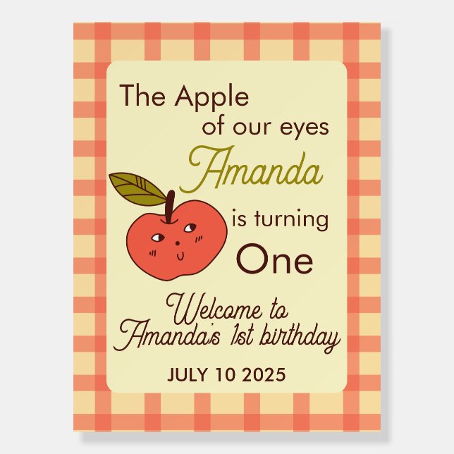 The Apple of our eyes cute red apple Foam Board (Front)