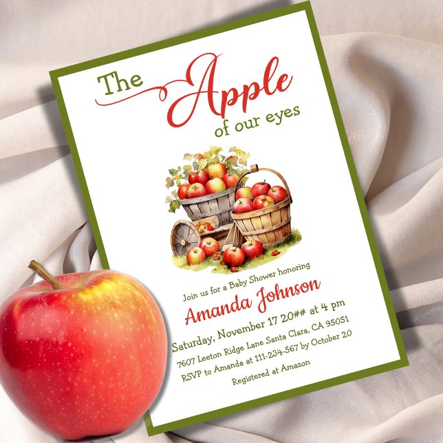 The Apple of Our Eyes Fall Harvest Baby Shower Invitation (Creator Uploaded)