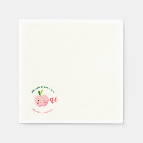 The Apple of Our Eyes first birthday Napkins