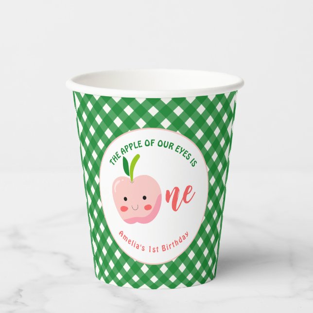 The Apple of Our Eyes first birthday Paper Cups (Front)