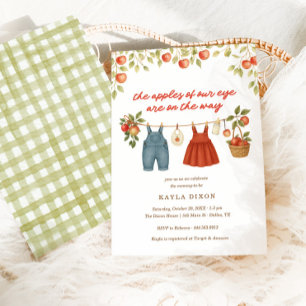 The Apples of our Eye Twin Autumn Fall Baby Shower Invitation