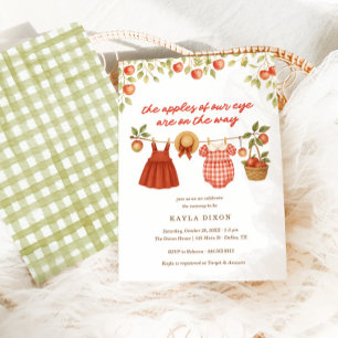 The Apples of our Eye Twin Girls Fall Baby Shower Invitation