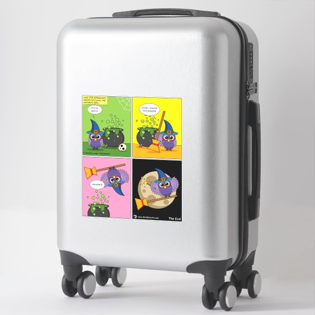 The Apprentice Wizard - Cleaning Comic Sticker (Suitcase)