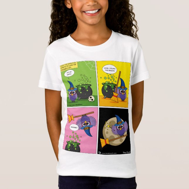 The Apprentice Wizard - Cleaning Comic T-Shirt (Front)