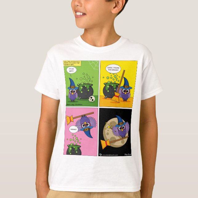 The Apprentice Wizard - Cleaning Comic T-Shirt (Front)