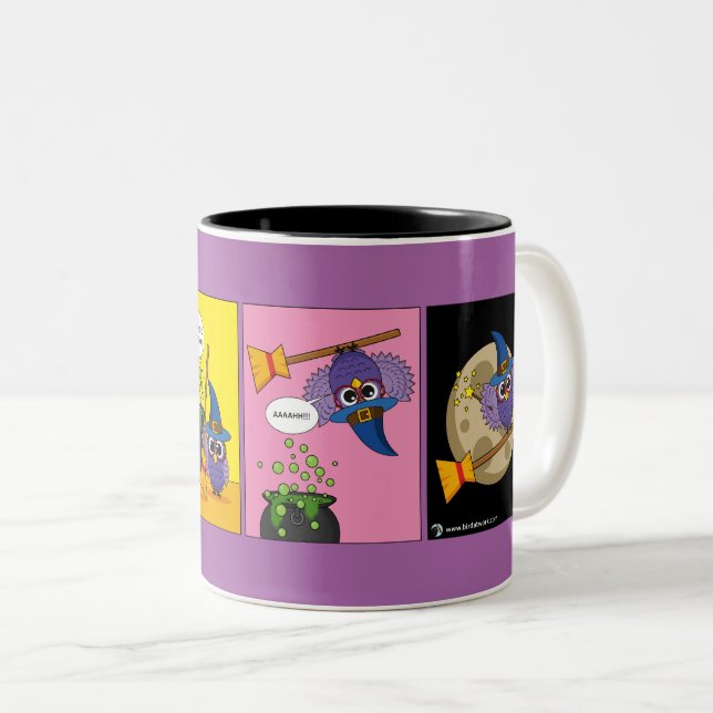 The Apprentice Wizard - Cleaning Comic Two-Tone Coffee Mug (Front Right)