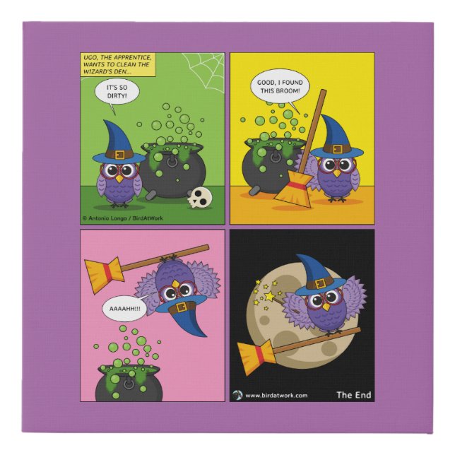 The Apprentice Wizard - Cleaning Faux Canvas Print (Front)