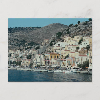 The approach to the harbor at Symi Island, Dodecan Postcard