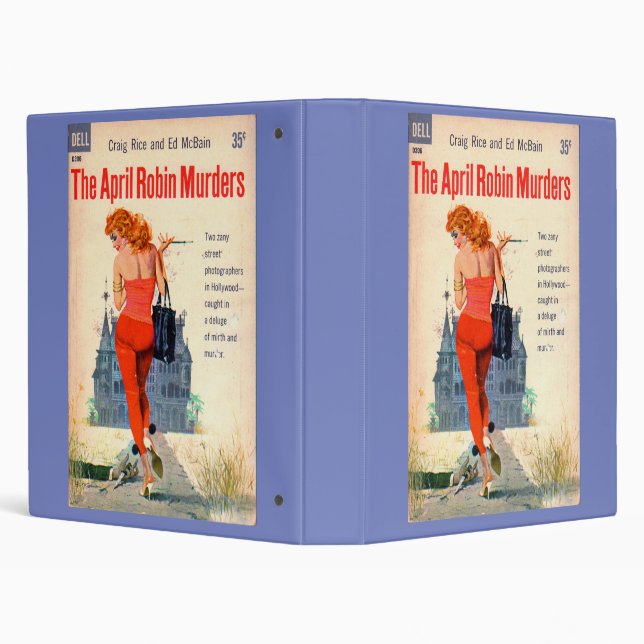 The April Robin Murders pulp novel cover 3 Ring Binder (Background)