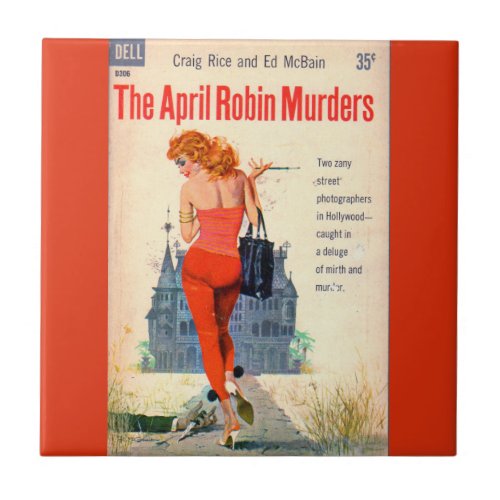 The April Robin Murders pulp novel cover Ceramic Tile