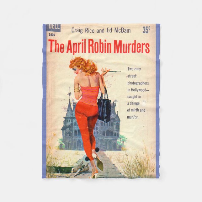 The April Robin Murders pulp novel cover Fleece Blanket (Front)