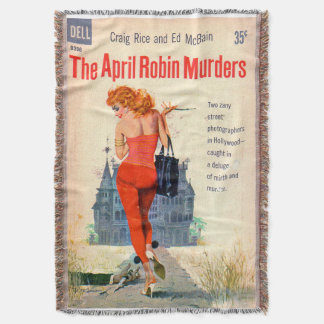 The April Robin Murders pulp novel cover Throw Blanket