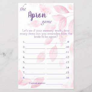 The Apron Bridal Shower Game Card Flyer