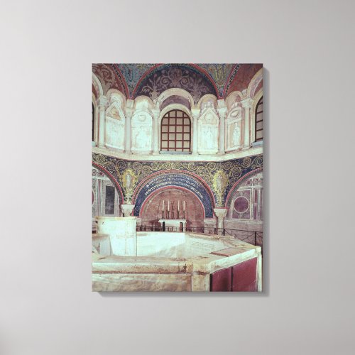 The apse with the baptismal font canvas print