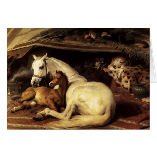 THE ARAB TENT WITH HORSES AND ANIMALS CARDS (Front Horizontal)