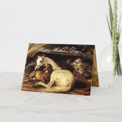 THE ARAB TENT WITH HORSES AND ANIMALS Mothers Day Card