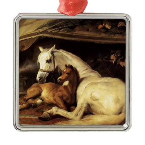 THE ARAB TENT WITH HORSES AND OTHER ANIMALS METAL ORNAMENT