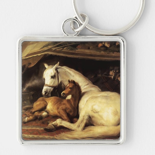 THE ARAB TENT WITH HORSES ,OTHER ANIMALS KEYCHAIN (Front)
