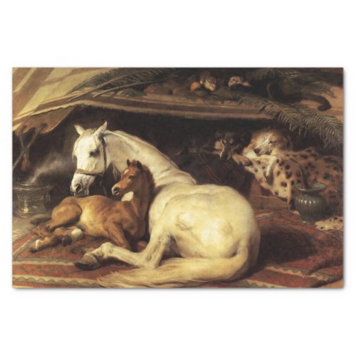 THE ARAB TENT WITH HORSES OTHER ANIMALS TISSUE PAPER