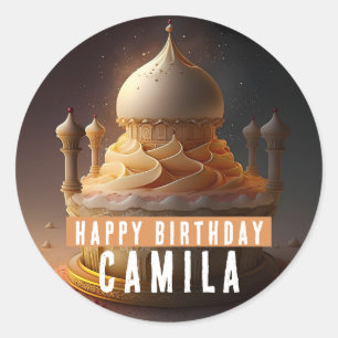 The Arabian Nights Birthday Cake - Classic Round Sticker