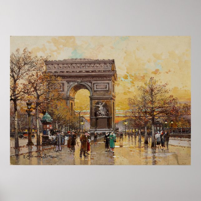 The Arc de Triomphe, Paris by Eugene Galien Lalou Poster (Front)