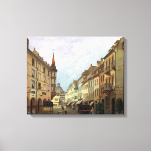 The Arcades, Grand Rue, Colmar, 1876 Canvas Print