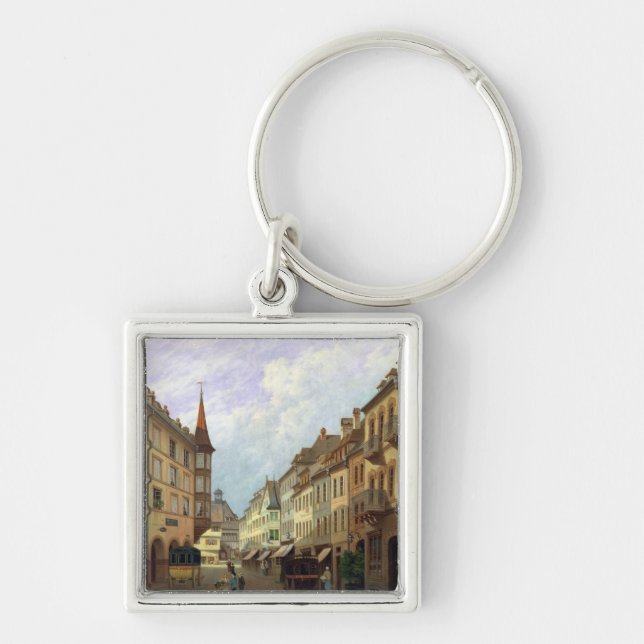 The Arcades, Grand Rue, Colmar, 1876 Keychain (Front)