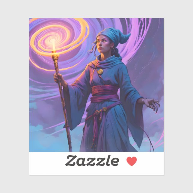 The Arcane Path – Fantasy Wizard Art Square Vinyl  Sticker (Sheet)